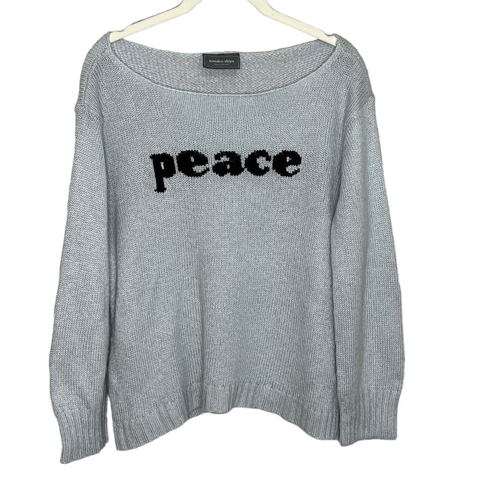Wooden Ships Peace Gray Sweater Size Small / Medum